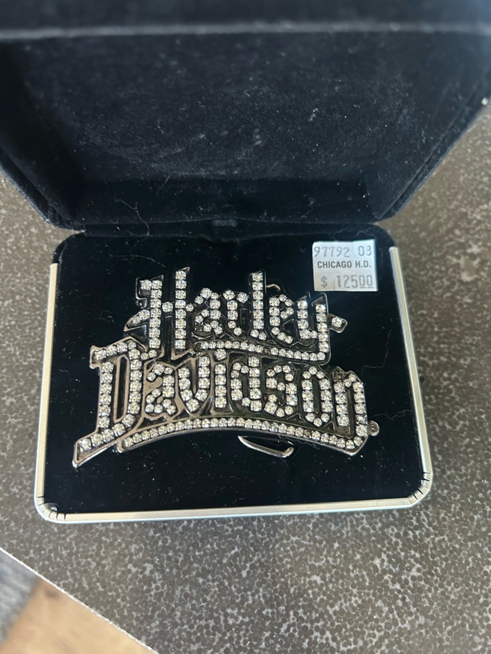 Harley-Davidson Women’s Belt Buckle Silver Rhinestones